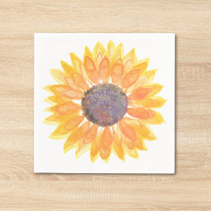 Aquarell-Sonnenblume Serviette
