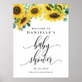 Aquarell Sonnenblume Sommerdusche Willkommen Poster (Vorne)