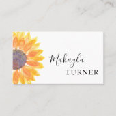 Aquarell-Sonnenblume Visitenkarte (Vorderseite)