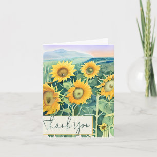 Aquarell-Sonnenblumen anpassbar Karte