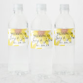 Aquarell Sonnenblumen bemalt Blumenzehen Wasserflaschenetikett (Flaschen)