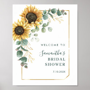 Aquarell-Sonnenblumen-Blumen-Braut-Show-Empfang Poster