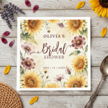 Aquarell-Sonnenblumen-Blumen-Herbst-Braut-Party