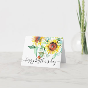 Aquarell-Sonnenblumen-Blumen Karte
