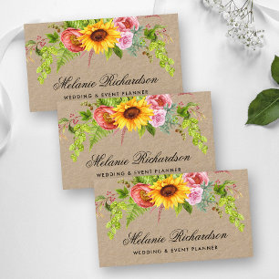 Aquarell-Sonnenblumen-Blumen-Kraft Visitenkarte
