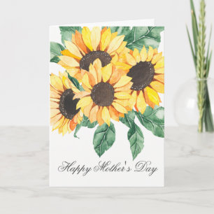 Aquarell-Sonnenblumen-Blumen-Muttertagskarte Karte