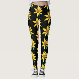 Aquarell-Sonnenblumen-Blumen-Vibrant-Handbemalt Leggings