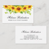 Aquarell Sonnenblumen Blumen Visitenkarte (Vorne/Hinten)
