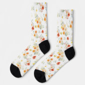 Aquarell-Sonnenblumen-Blumenmuster Socken (Linkes Detail)