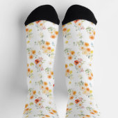 Aquarell-Sonnenblumen-Blumenmuster Socken (Oben)
