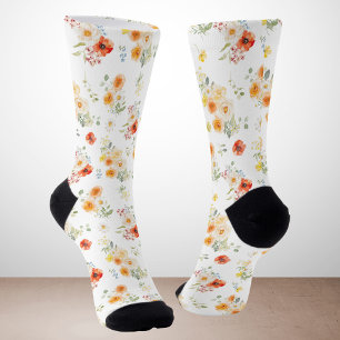 Aquarell-Sonnenblumen-Blumenmuster Socken