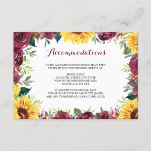 Aquarell Sonnenblumen Blumenstrauß Unterkunft Begleitkarte
