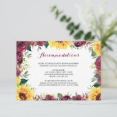 Aquarell Sonnenblumen Blumenstrauß Unterkunft Begleitkarte (Stehend Vorderseite)