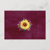 Aquarell Sonnenblumen Blumenstrauß Unterkunft Begleitkarte (Rückseite)