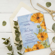 Aquarell-Sonnenblumen-Boho-Hochzeitseinladung