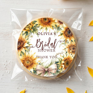 Aquarell-Sonnenblumen-Brautabschieds-Dankeschön Runder Aufkleber