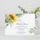 Aquarell Sonnenblumen Brautparty Einladung (Stehend Vorderseite)