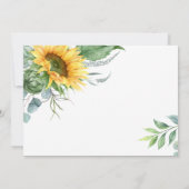 Aquarell Sonnenblumen Brautparty Einladung (Rückseite)