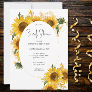 Aquarell-Sonnenblumen-Brautparty  Einladung