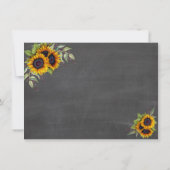 Aquarell Sonnenblumen Chalkboard Save the Date (Rückseite)