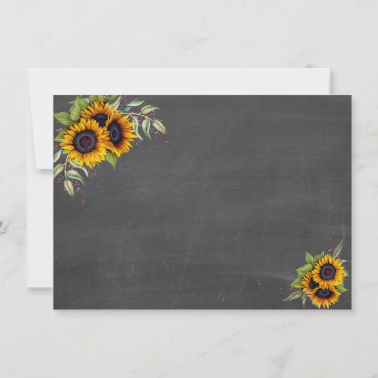 Aquarell Sonnenblumen Chalkboard Save the Date (Rückseite)