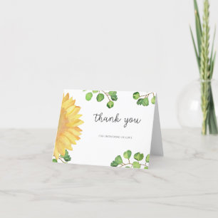 Aquarell-Sonnenblumen-Dankeskarten für Brautparty Dankeskarte