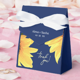 Aquarell Sonnenblumen dunkelblau Gefälligkeitsbox Geschenkschachtel