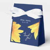 Aquarell Sonnenblumen dunkelblau Gefälligkeitsbox Geschenkschachtel (Vorderseite)