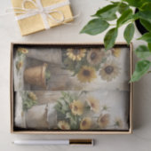 Aquarell-Sonnenblumen-Eimer-Decoupage Seidenpapier (Geschenk)