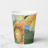 Aquarell Sonnenblumen Farm Garden Paper Cup Pappbecher (Rechts)