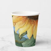 Aquarell Sonnenblumen Farm Garden Paper Cup Pappbecher (Vorderseite)