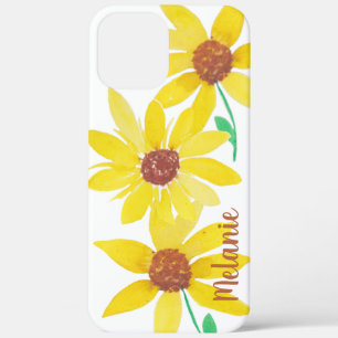 Aquarell-Sonnenblumen Gelb Floral Monogramm  Case-Mate iPhone Hülle