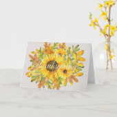 Aquarell Sonnenblumen glücklich Thanksgiving Karte (Gelbe Blume)