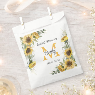 Aquarell Sonnenblumen Grünes Brautparty Geschenktütchen
