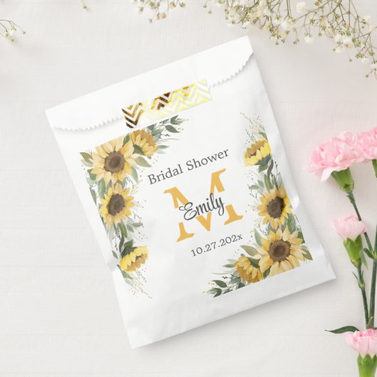 Aquarell Sonnenblumen Grünes Brautparty Geschenktütchen (Versiegelt)