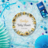 Aquarell Sonnenblumen Grünpflanzen Babydusche Papi Pappteller (Party)