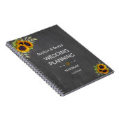 Aquarell Sonnenblumen Halbpension Hochzeitsplaner Notizblock (Rechte Seite)