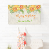 Aquarell Sonnenblumen Hellorange Gelb Grün Banner (Insitu)