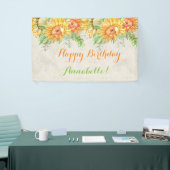 Aquarell Sonnenblumen Hellorange Gelb Grün Banner (Messeveranstaltung)