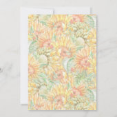 Aquarell Sonnenblumen Hellorange Gelb Grün Einladung (Rückseite)