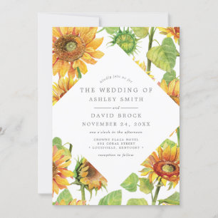 Aquarell-Sonnenblumen-Hochzeit Einladung