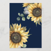 Aquarell-Sonnenblumen-Hochzeits-Itinerary Programm (Rückseite)