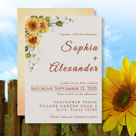 Aquarell-Sonnenblumen-Hochzeitseinladung Einladung