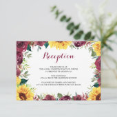 Aquarell Sonnenblumen Hochzeitsempfang Begleitkarte (Stehend Vorderseite)