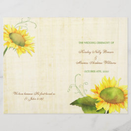 Aquarell Sonnenblumen Hochzeitsprogramme