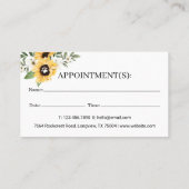 Aquarell Sonnenblumen Hunde Rasse Tierpflege Terminkarte (Rückseite)