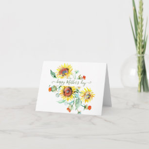 Aquarell-Sonnenblumen Karte