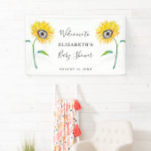 Aquarell Sonnenblumen Kinderdusche Willkommen Banner (Insitu)
