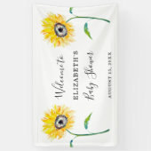 Aquarell Sonnenblumen Kinderdusche Willkommen Banner (Vertikal)