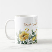 Aquarell-Sonnenblumen-Lehrerdank-Skript Kaffeetasse (Links)